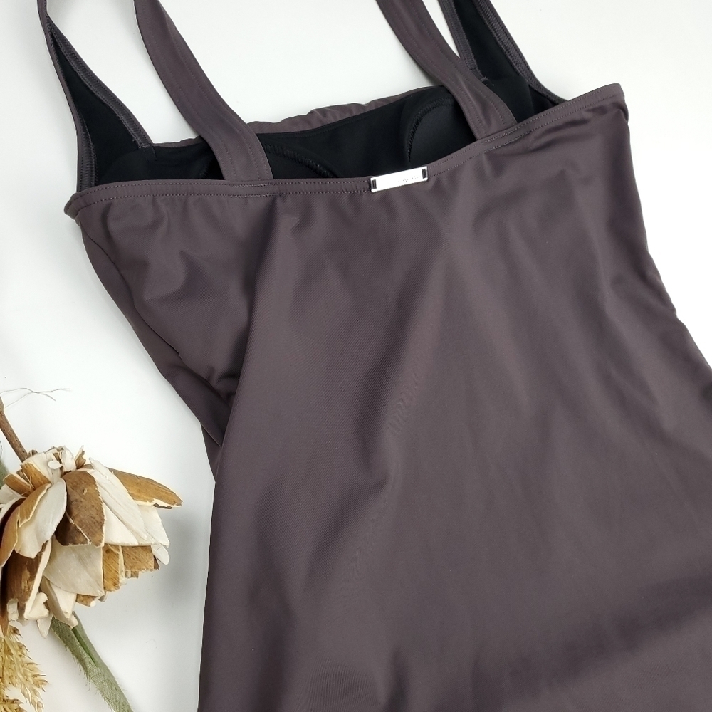 Calvin Klein Charcoal Wine One Piece Swimsuit 6 - Picture 6 of 11